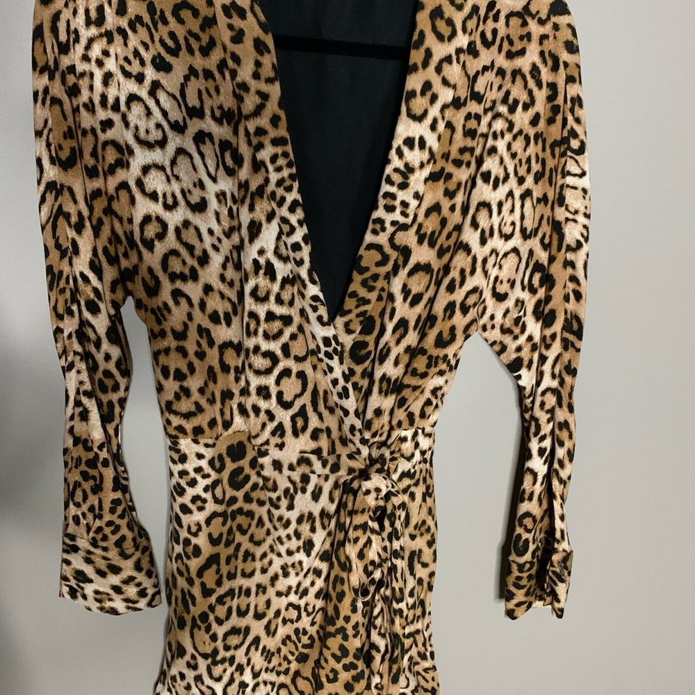 Zara Trf Collection Leopard Print Wrap Romper Jum… - image 2